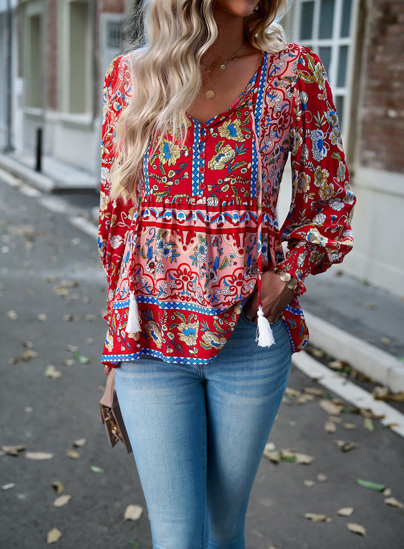 Levoire | Blouse Avec Motif Floral Boho Multicolore 2