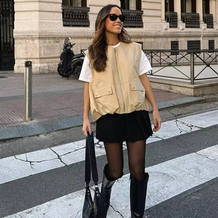 Levoire | Gilet Élégant Beige