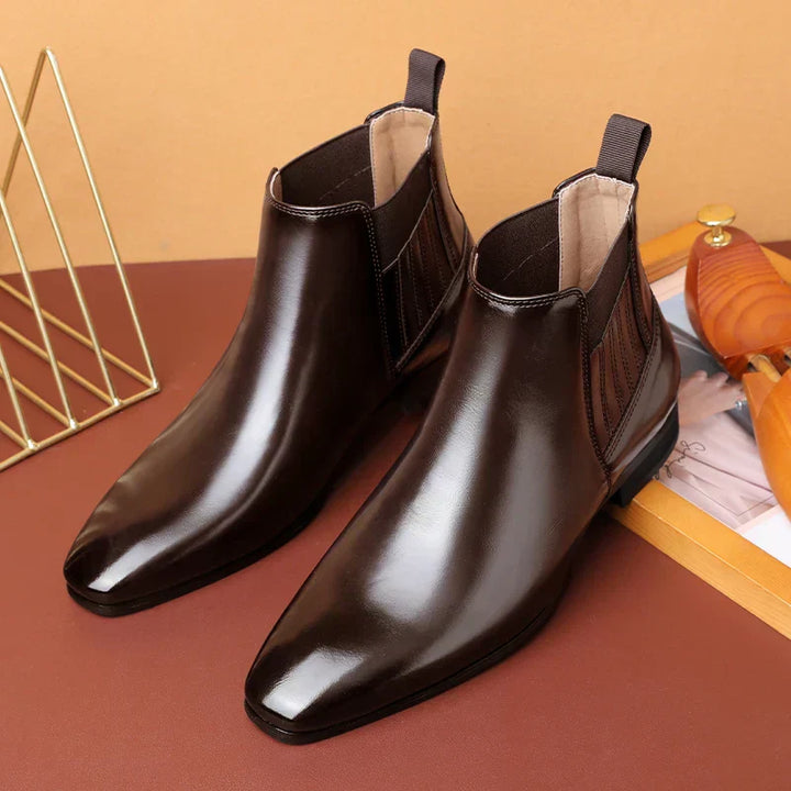 Levoire | Bottes en cuir avec grand confort Marron foncé