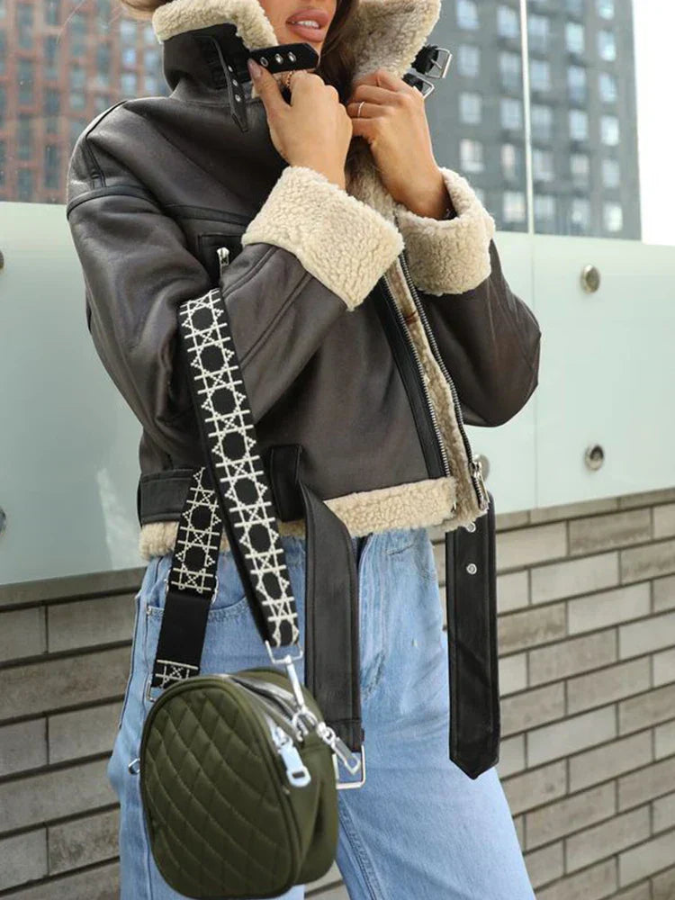 Levoire | Veste chaude en similicuir pour femmes