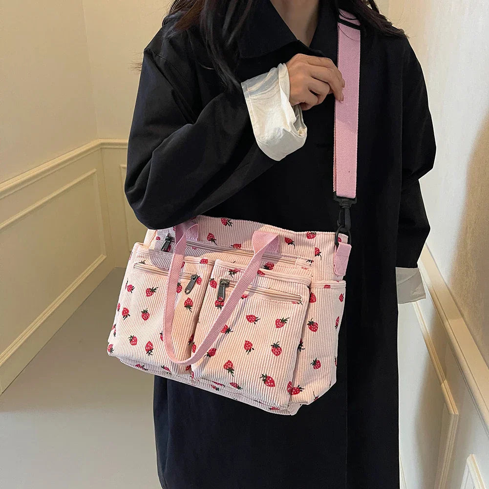 Levoire | Sac À Bandoulière En Corduroy Brodé Pour Femmes