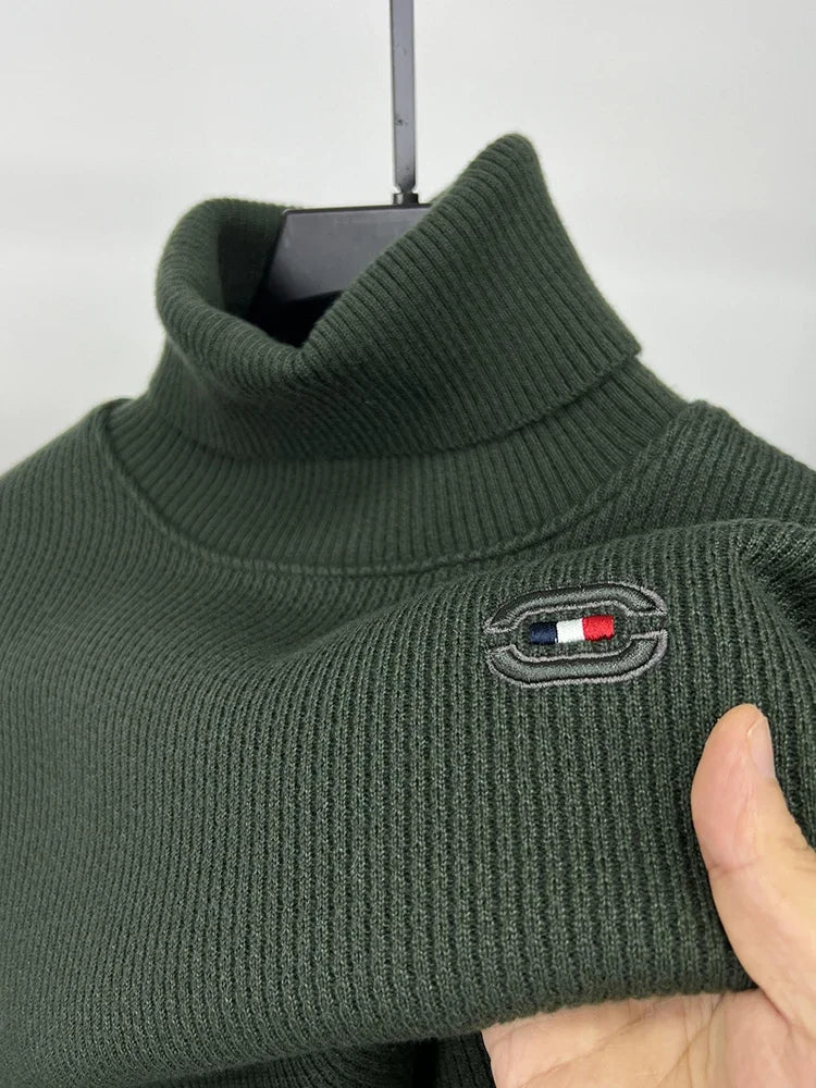 Levoire | Pull Col Roulé Luxueux Pour Homme Vert