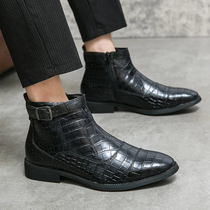 Levoire | Bottes en cuir à la cheville avec boutons