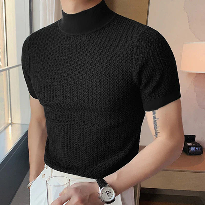 Levoire | T-Shirt En Tricot Élégant Avec Col Haut Pour Hommes
