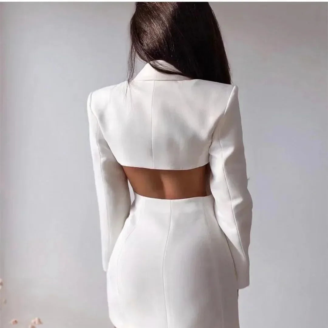 Levoire | Blazer Élégant Uni À Double Boutonnage WEISS