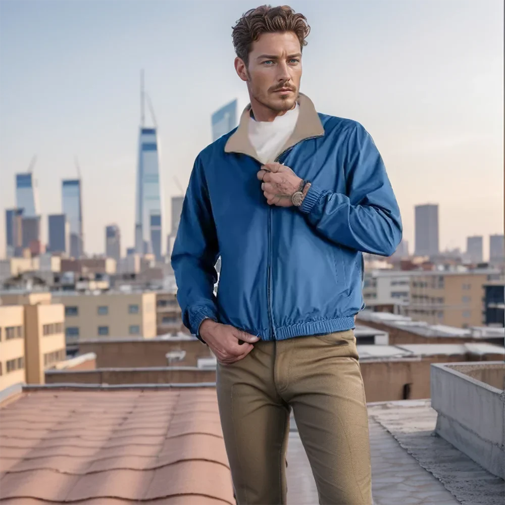 Levoire | Veste D'Automne Réversible Élégante Pour Hommes Bleu