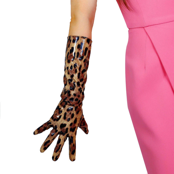 Levoire | Gants Pour Femmes Classiques En Cuir Léopard 40cm M