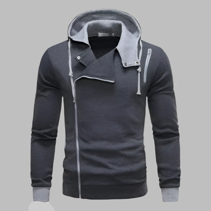 Levoire | Sweat À Capuche Stylé Pour Hommes Avec Fermeture Éclair Gris foncé