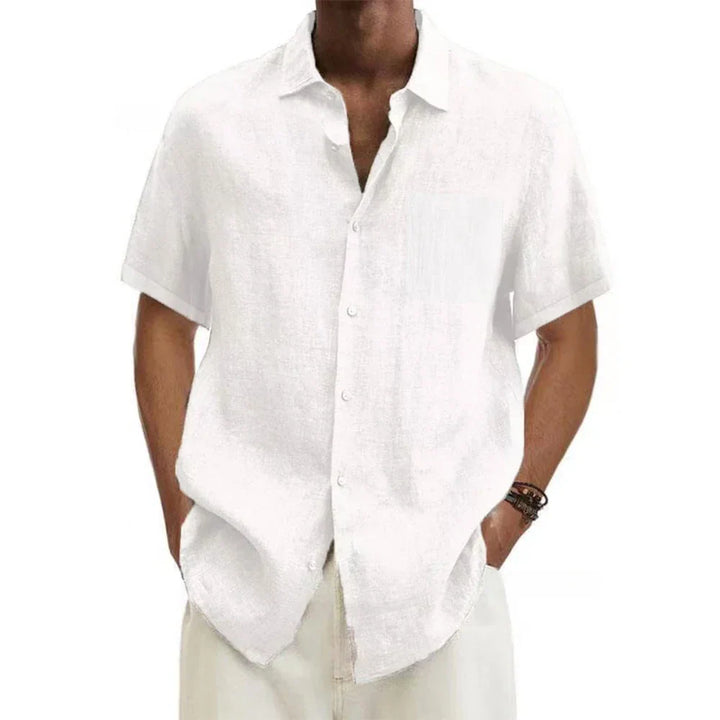 Levoire | Chemise En Lin Et Coton À Manches Courtes Blanc