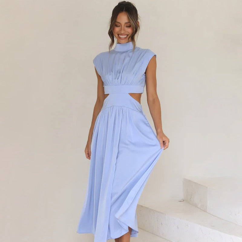 Levoire | Robe Courte Taille Haute Décolletée Bleu clair 1