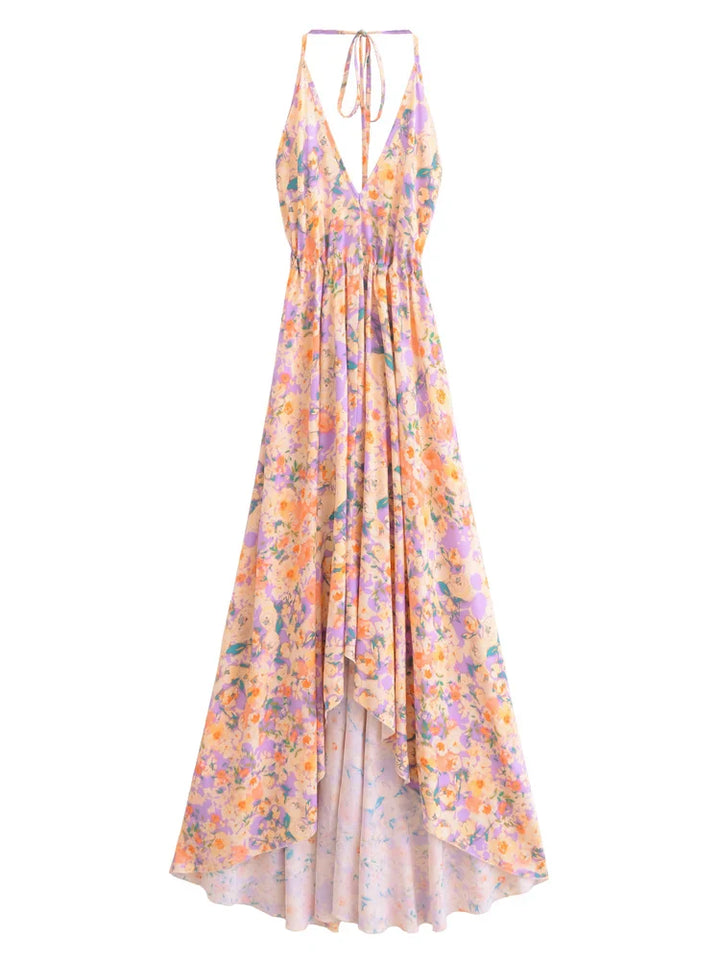 Levoire | Robe Longue Bohème Dos Ouvert Rose