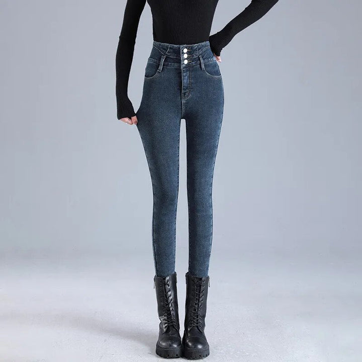 Levoire | Coupe Slim Pantalons Taille Haute En Polaire Avec Poches