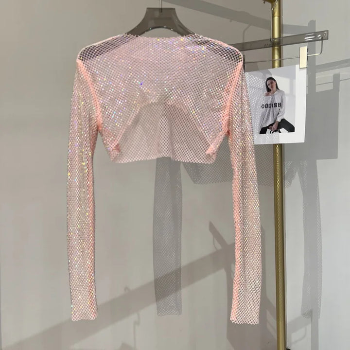 Levoire | Diamond Manches Longues Meshtop Rosa Taille unique