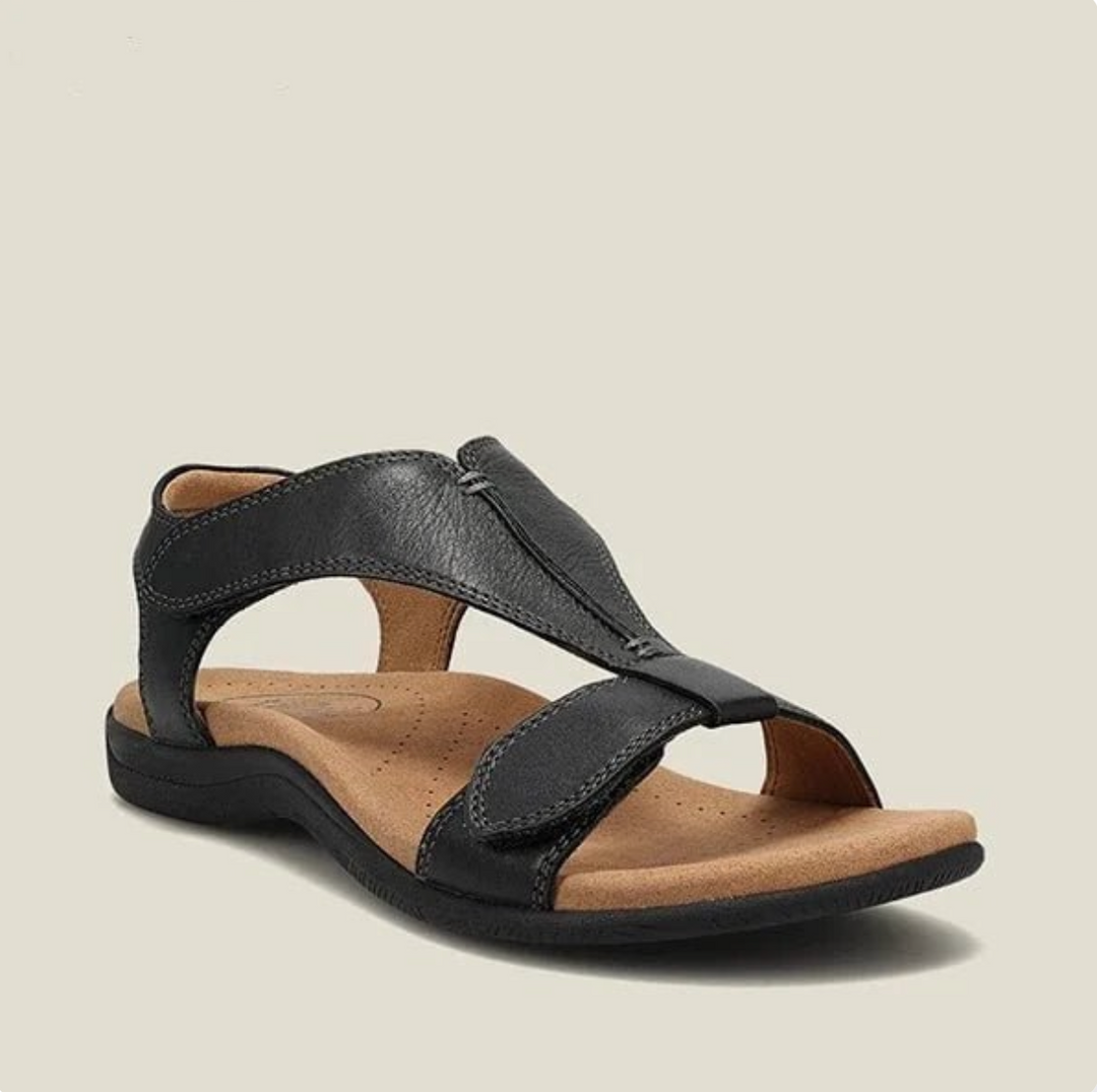 Levoire | Sandales Confort Haut de Gamme en Cuir Noir