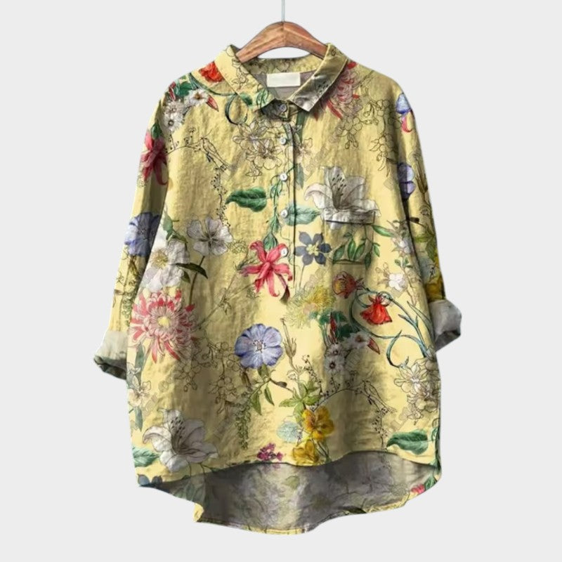 Levoire | Chemisier Fluide Avec Motif Discret Jaune