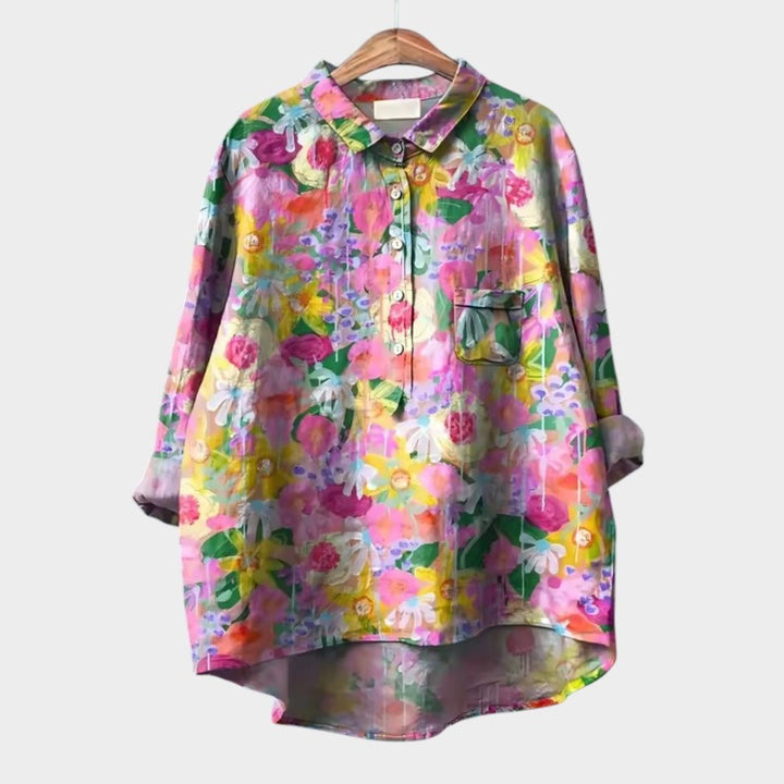 Levoire | Blouse À La Mode Avec Des Plis Élégants Motif floral 1