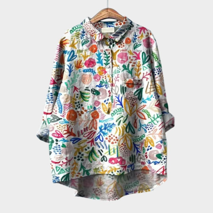 Levoire | Blouse À La Mode Avec Des Plis Élégants Motif floral 3
