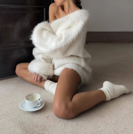 Levoire | Robe Sweat Oversize Douce Blanc (Quasi épuisé)