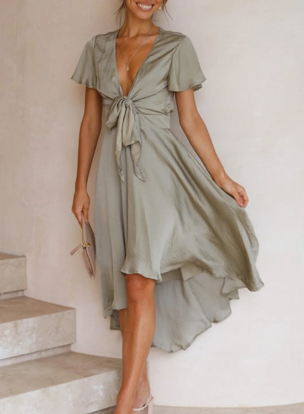 Levoire | Robe à volants pastel Olive