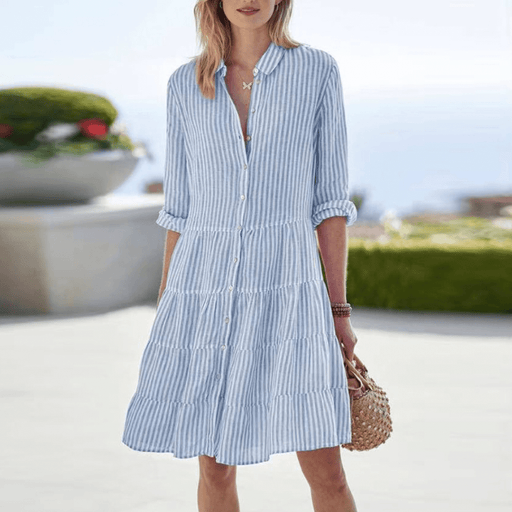 Levoire | Robe Confort Élégante Ample Pour Femmes Bleu