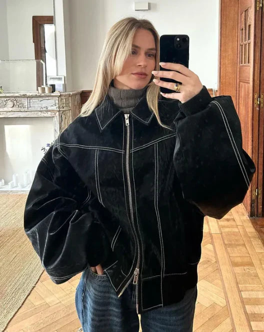 Levoire | Surdimensionné Ton Veste Noir