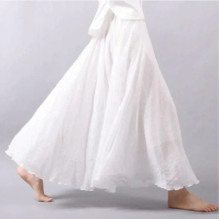 Levoire | Robe Maxi Pour Femmes Montagnes Russes Taille Haute Blanc