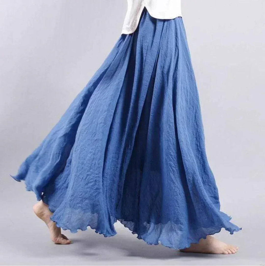 Levoire | Robe Maxi Pour Femmes Montagnes Russes Taille Haute Bleu