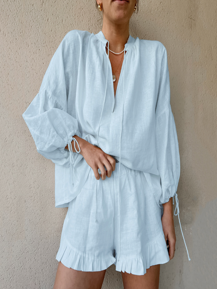 Levoire | Ensemble Deux Pièces Confortable Pour Femmes Bleu clair