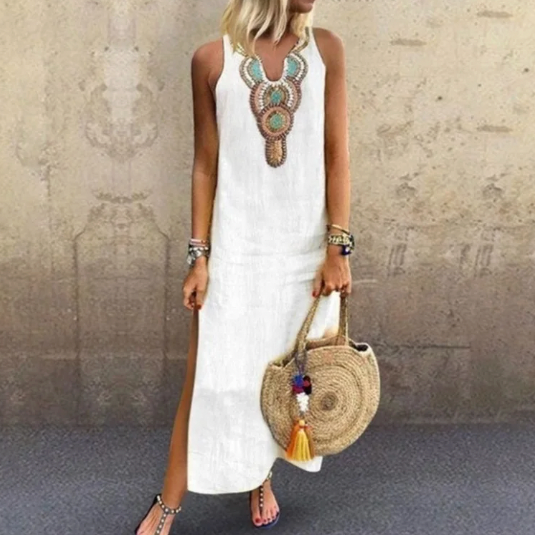 Levoire | Robe Bohémienne Chic Blanc
