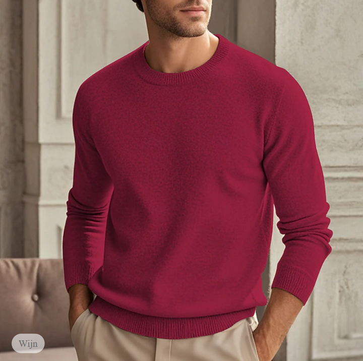 Levoire | Pull En Cachemire Luxueux À Col Rond Pour Hommes Bordeaux
