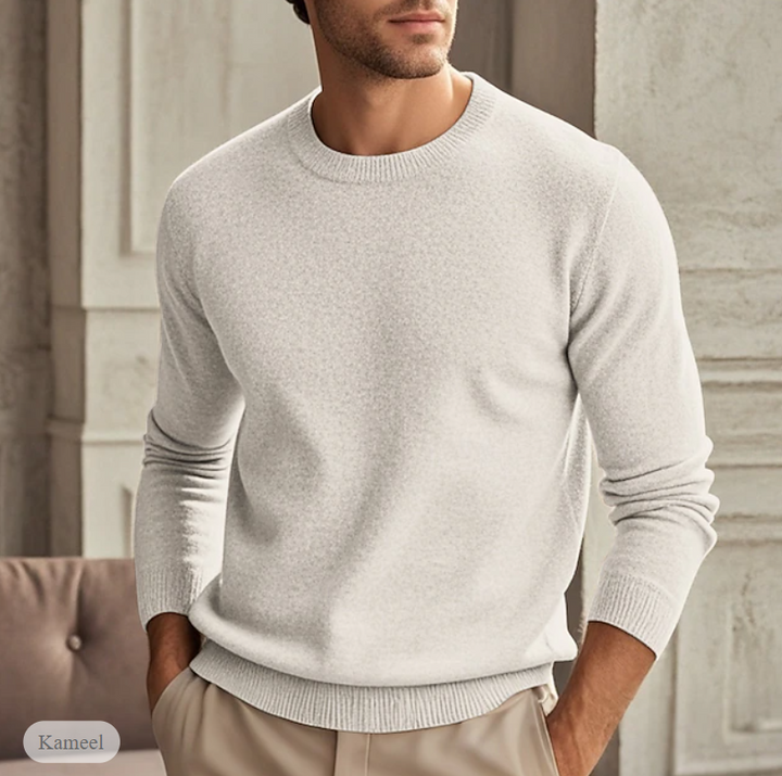 Levoire | Pull En Cachemire Luxueux À Col Rond Pour Hommes Khaki