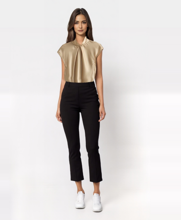 Levoire | Blouse En Satin Sans Manches Élégante