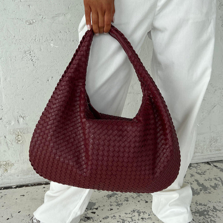 Levoire | Grand Un Ceinture Sac Tissé Simili Cuir Sacs Rot