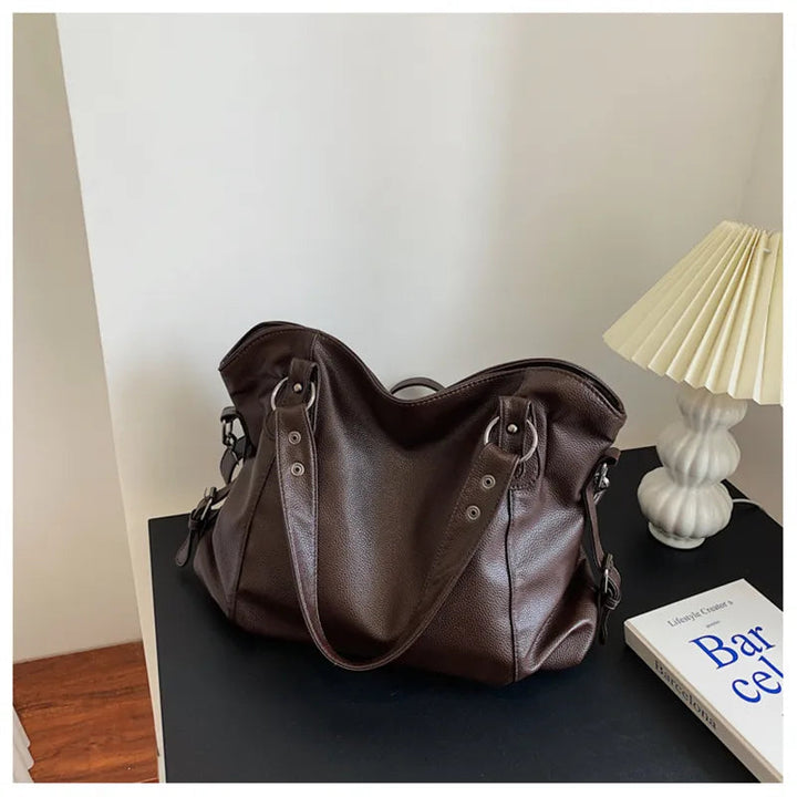 Levoire | Sac À Main Pour Dames En Cuir Avec Fermeture Éclair Braun