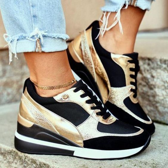 Levoire | Sneaker Plus De Pieds Douloureux noir or