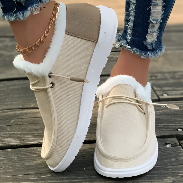 Levoire | Chaussures En Fausse Fourrure Confortables Crème