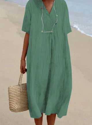 Levoire | Robe En Lin Légère Pour Les Jours Chauds vert