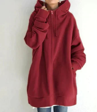 Levoire | T-shirt à capuche zippé pour femmes Rot