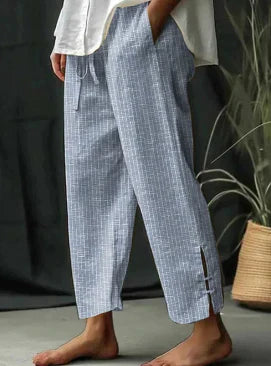 Levoire | Pantalon Rayé Classique Bleu