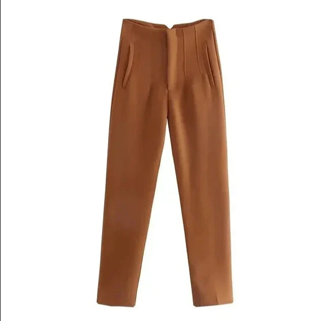 Levoire | Taille - Pantalon Formel Décontracté Braun