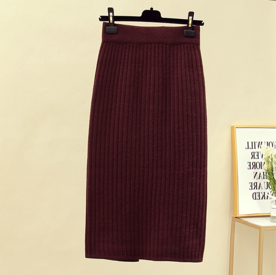 Levoire | Jupe Chaleureuse, Confortable & Élégante Bordeaux rouge