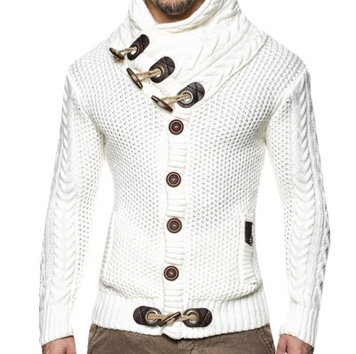 Levoire | Pull-over à col en sol avec manches longues et poches Blanc