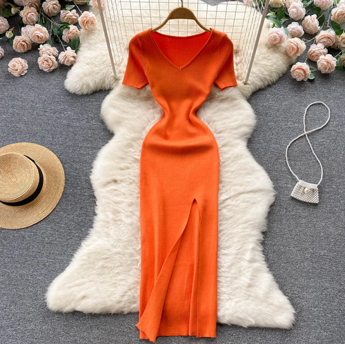 Levoire | Robe Carrée Cintrée Fendue Tricot