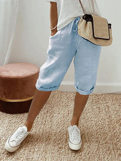 Levoire | Aérée Et Confortable Pantalon Céleste Bleu