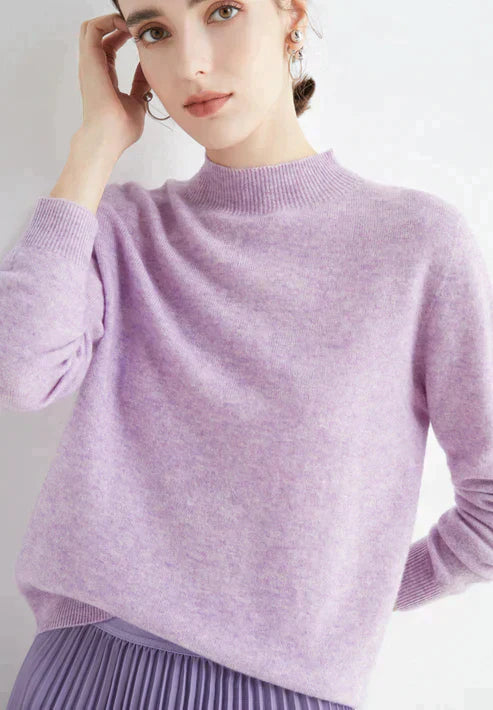 Levoire | Pull À Col Roulé En Cachemire Élégant Pour Femmes Lilas