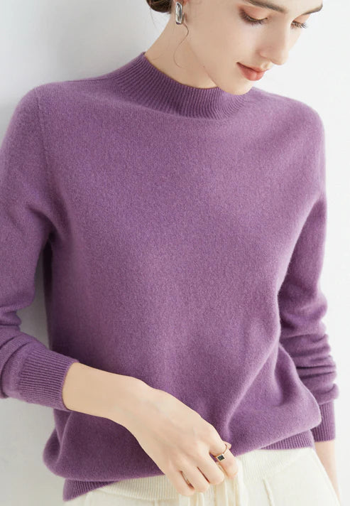 Levoire | Col Haut Doux Et Chaud Ajusté Violet foncé