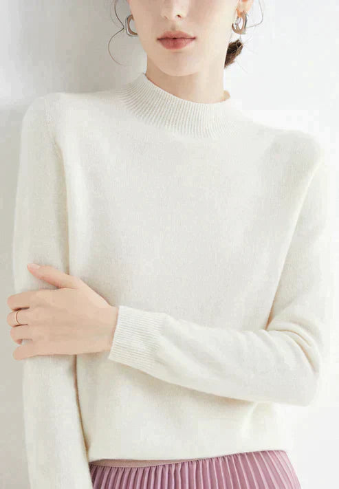 Levoire | Pull À Col Roulé En Cachemire Élégant Pour Femmes Blanc