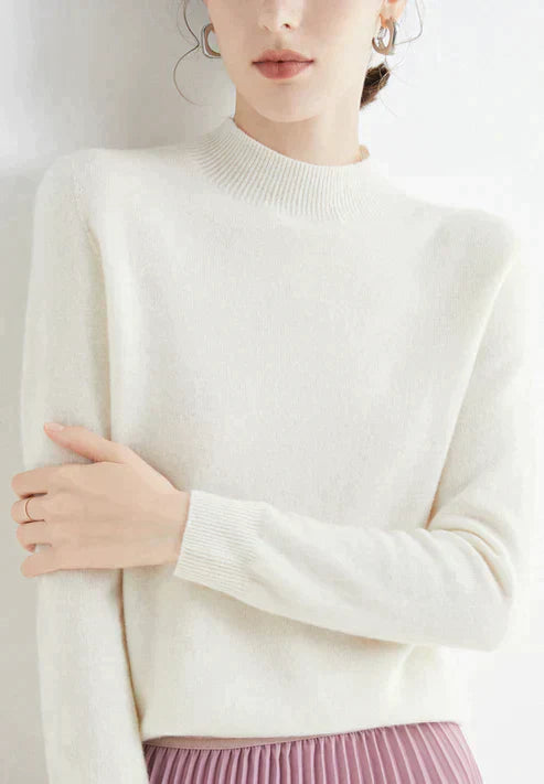 Levoire | Pull Col Roulé En Cachemire Blanc