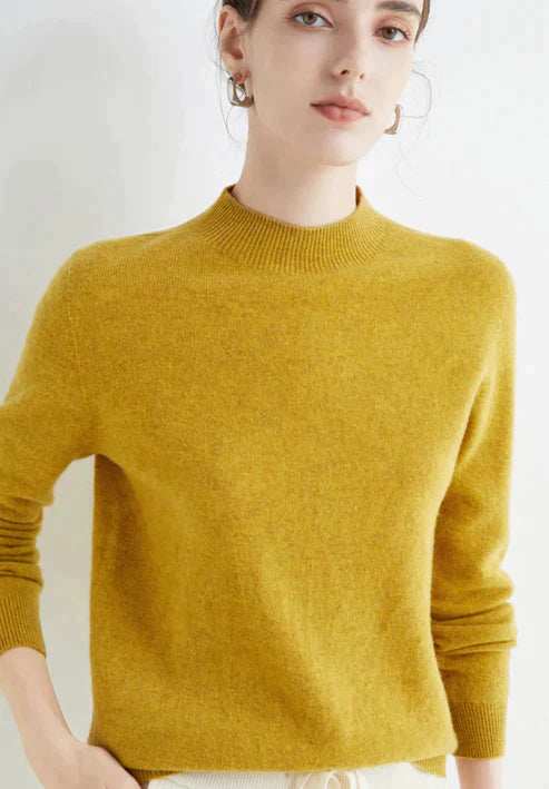 Levoire | Pull Col Roulé En Cachemire Jaune