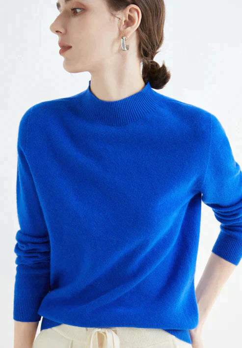 Levoire | Pull À Col Roulé En Cachemire Élégant Pour Femmes Bleu